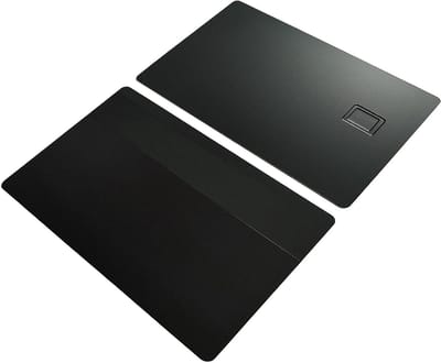 Lege Metalen Visitekaartjes Kit met Chip Slot en Magnetische Stripe - Matte Zwarte Afwerking voor Professionele Toepassingen