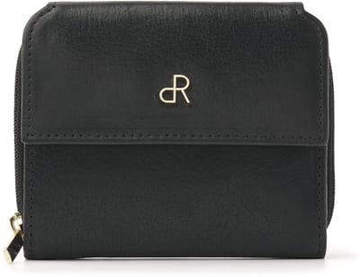 Damesportemonnee Leer Compact met Rits & Overslag | 8 Pasjesvakken, Muntgeldvak & RFID | dR Amsterdam | 28179