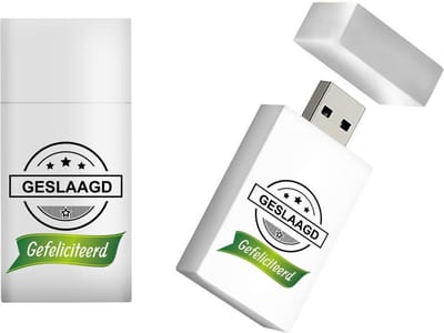 Geslaagd cadeau hout 128GB 3.0 uSB stick model1048 - kado geslaagd, cadeau geslaagd