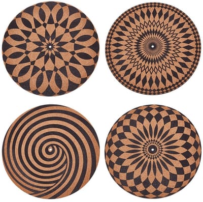 Dailygoods - 4 Stuks Kurken Slipmat voor Draaiplaten en Vinyl