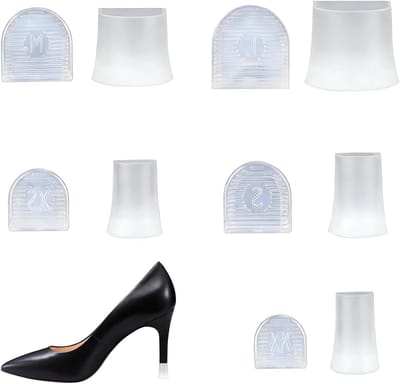 5 Paar Transparante U-vormige Hielbeschermers voor Stiletto Hakken, Antislip Hielcaps voor Buitenactiviteiten, Bescherming tegen Gras en Ongelijkmatige Ondergrond
