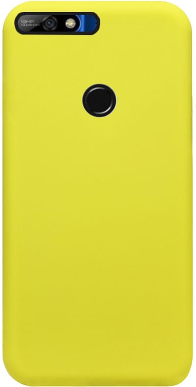 ADEL Siliconen Back Cover Softcase Hoesje Geschikt voor Huawei Y7 (2018) - Geel
