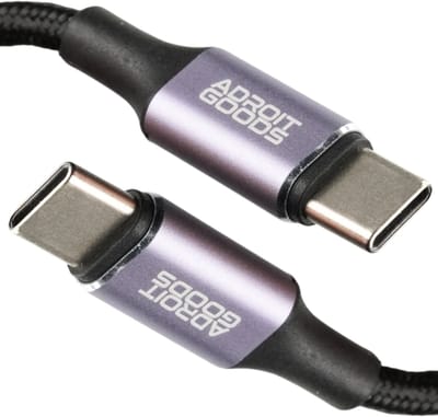 AdroitGoods Type-C naar Type-C 100W Kabel - USB-C naar USB-C Kabel PD – Snelladen & Data – E-marker Chip - tot 480 Mbps voor stabiele dataoverdracht - 0.5m