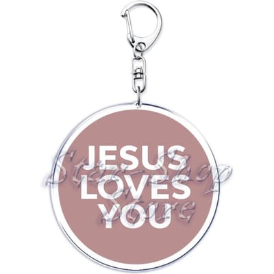 Jezus Houdt Van Jou Letter Sleutelhangers Christelijke God Bijbelcitaat Sleutelhanger voor Accessoires Tas Hanger Sleutelhanger Sieraden Fans Liefhebber Cadeau white