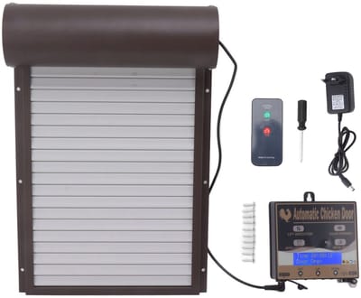 Allecto - Automatische Kippenhokdeur - Elektrische Deuropener - Lichtdetectie - Bruin - Gebruiksvriendelijk - Geschikt voor kippen en eenden