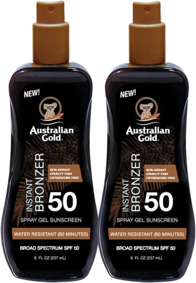 Australian Gold SPF 50 Spraygel met Bronzer - 2 x 237 ml - voordeelverpakking- multipack