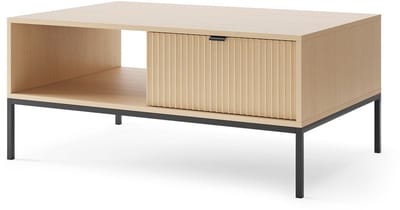Selsey Vellore – Salontafel met lade en zwart frame, Eikenlook, 104 x 68 cm