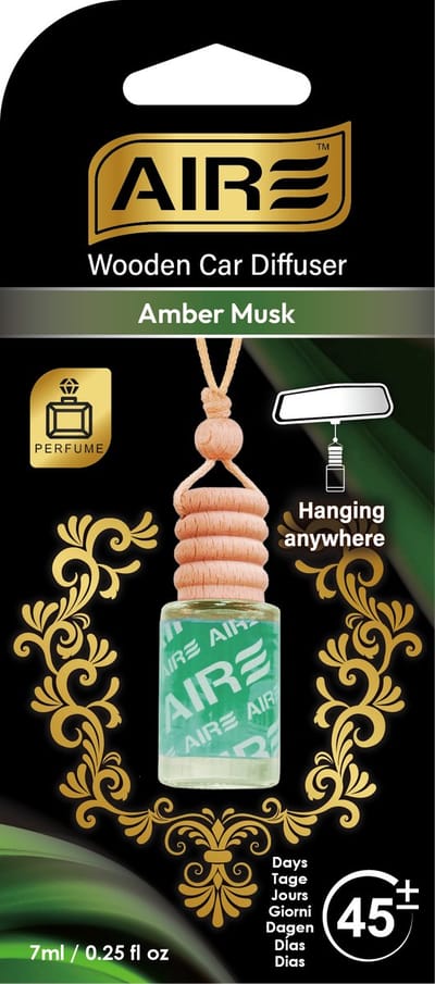 AIRE Luchtverfrisser AMBER MUSK Perfume bottle/wood. werkt ca 45 dagen