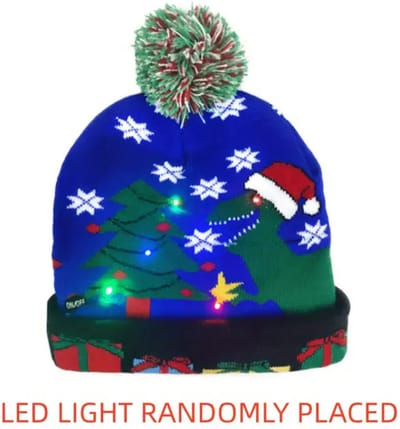 Livano Kerstmuts - Volwassenen - Kerst - Kertsman - Winter - Warm - Christmas - Rood - Met Lichtjes