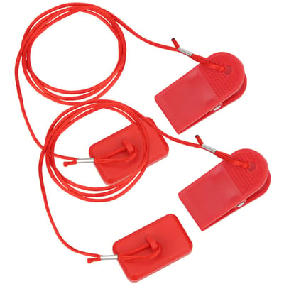 2 Pièces Interrupteur de Sécurité pour Machine de Course Verrouillage Clé Magnétique Accessoire Universel Clip Rectangulaire red