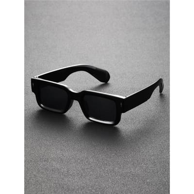 1 pièce Lunettes de Soleil Lunettes Cadre de Lunettes Rectangulaire en Plastique Unisexe Mode Classique pour Voyage en Plein Air Accessoires Protection UV black