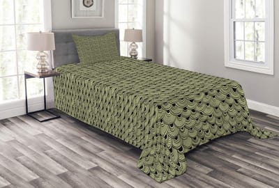 ABAKUHAUS Vis-schaalpatroon Dagdeken-set – Boho deken + kussenhoes, 170x220 cm