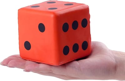 Schuimrubberen Kubussen - Grote Dobbelstenen - Spelletjes Avonden - Veilig en Zacht - 8 cm - Oranje