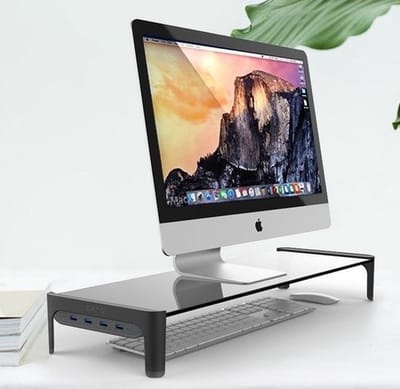 Monitorstandaard - Monitor Verhoger - Laptopstandaard - TV Verhoger - Computerscherm Verhoger - Monitor Standaard - Voor Laptop En Pc - Laptoptafel - Bureau Organizer - Zwart