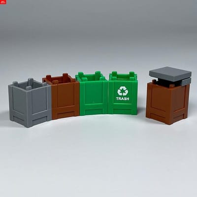 MOC Blokken Container Vierkant milieuvriendelijke Afvalbak prullenbak Kantoor Huis Scène Bijlagen Bouwstenen Kinderspeelgoed