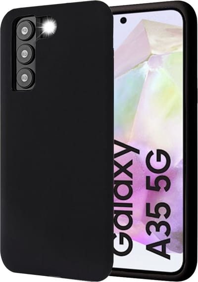 Hoesje geschikt voor Samsung Galaxy A35 - Mat Back Case Zwart