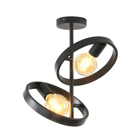 Plafondlamp Hover 2 lichts H 53 cm mat zwart