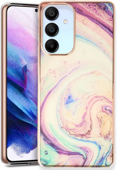 Casemania Hoesje Geschikt voor Samsung Galaxy A15 - Twist - Siliconen Marmer Back Cover
