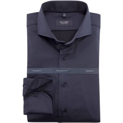 OLYMP Signature Overhemd, Tailored Fit, Signature Cutaway, Blauw
