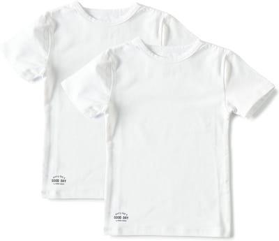 Little Label Ondergoed Jongens - T shirt Jongens Maat 98-104 - Wit - Zachte BIO Katoen - 2 Stuks - Basic T shirt jongens ronde hals - Wit Ondershirt