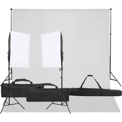 vidaXL - Fotostudioset - met - verlichtingsset - en - achtergrond