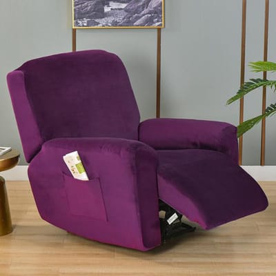 Housse de fauteuil à oreilles en velours pelucheux très extensible pour fauteuils à oreilles, housse de protection lavable pour fauteuil