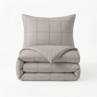Check Pintuck Taupe/Grey 140 x 220