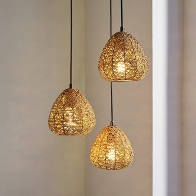 OSRAM Decor Paper Drop Plate decoratieve hanglamp van papier, 367 mm, 3-lamps, met E27 fitting, papier/metaal, IP20, beige