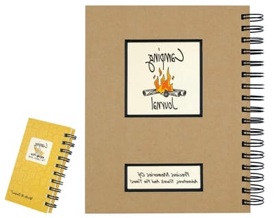 Kampeer Dagboek Set - Reis Logboek - Vakantie Plannen - Met Prompts - 2 Stuks - Bruin Kraft