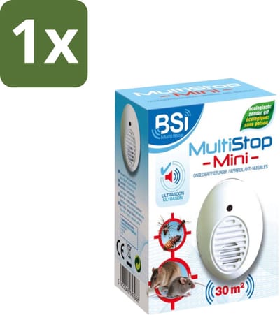 BSI – Multistop Mini – Ultrasone Ongedierteverjager – Bereik tot 30 m² - 1 stuk