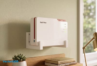 Muurbeugel geschikt voor FRITZ!Box 5690 Pro Glasvezelrouter Wandhouder | Stevige Muur Beugel | Wall Mount Houder - Inclusief Bevestigingsmateriaal - VectorX3D®