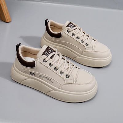 Chaussures blanches pour femmes, nouvelles chaussures de printemps pour étudiantes, style coréen, polyvalentes, décontractées, à la mode, baskets à semelle épaisse, Sh508 40 white