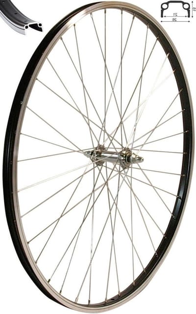 Fiets Voorwiel - 26 inch Wiel - Fiets Reparatie - Aluminium Box Velg - 26 inch - Zwart