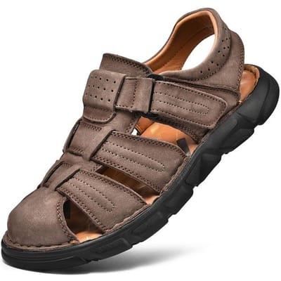 Klassieke Herensandalen Zomer Echt Lederen Sandalen Voor Heren Outdoor Casual Luxe Sandaal Retro Heren Gladiatorschoenen Grote Maat 38 -48 47 kaki