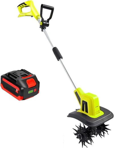 Elektrische Tuinfrees - Tuingrondcultivator Rotavator - Grond Losmaken - Draadloos Werken - 25cm Breed - Zwart