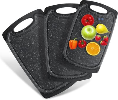 SnelShoppen - Snijplank Set 3 Stuks Kunststof met Antislip Handgrepen, Vaatwasmachinebestendig, Keuken en Camping Snijplanken in S/M/L, Professionele