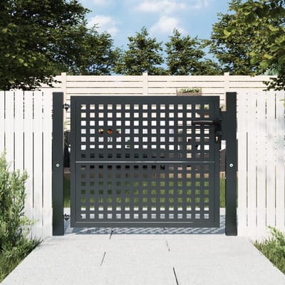 Tuindeur Staal - Buitendeur Tuin - Perceel Toegang - Corrosiebestendig Ontwerp - 105 x 125 cm - Antracietgrijs