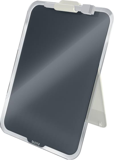 Leitz Cosy Beschrijfbare Glassboard Voor Bureau - Clipboard a4 Formaat - Glazen Memobord Inclusief  Inclusief Pennenhouder En Minimarker Met Wisser - Fluweel Grijs
