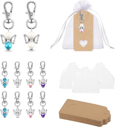 Prachtige Engelenhanger, 32 Stuks, Perfect als Gastcadeau voor Bruiloften, Doop, Communie, Verjaardag en Kerst, Inclusief Kraftpapier en Organza Zak