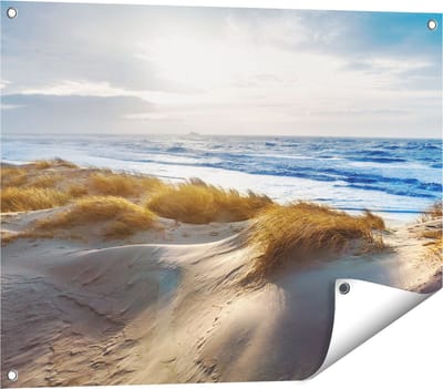 Gards Tuinposter Duinen en Zee - 80x60 cm - Tuindoek - Tuindecoratie - Wanddecoratie buiten - Tuinschilderij