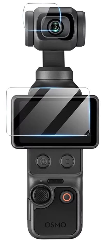 Screenprotectors geschikt voor DJI Osmo Pocket 4 - Tempered Glass Screenprotectors – 1x LCD & 1x Lens – Bescherming geschikt voor DJI Osmo Pocket 4 LCD & Lens – 9H Gehard Glas – Complete Set – TechDefend