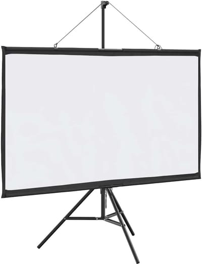 Projectiescherm met statief - Mobiel scherm - Thuisbioscoop presentaties - Gelijkmatige lichtspreiding - 60 inch 16:9 - Mat wit