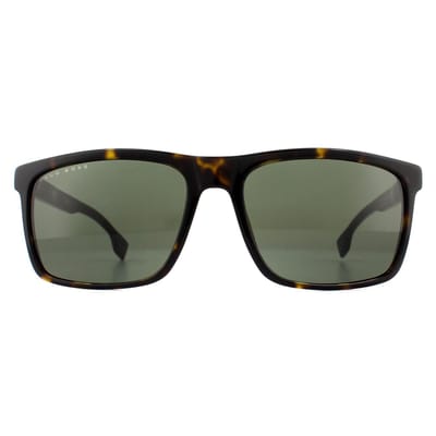 Hugo Boss Rectangle Mens Dark Havana Green Zonnebril