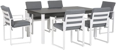 PANCOLE - Tuinset voor 6 - Grijs - Polyester