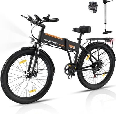 Colorway Elektrische Fiets BK27 - Trendy 28 Inch City Commuter EBike met Afneembare 36V 15Ah Lithium Batterij - Mountain E-Bike met 250W Motor - 7 Versnellingen - IP54 Waterdicht