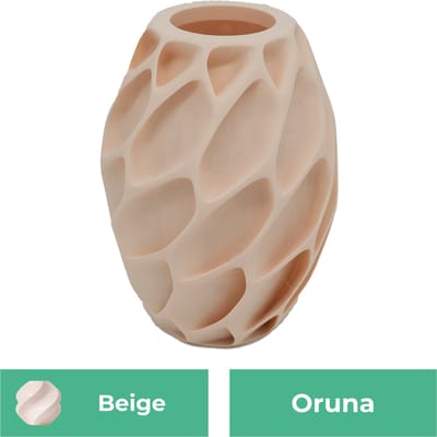 Oruna organische vaas – Decoratieve vaas - Beige - 3d geprinte vaas – geschikt voor droogbloemen - 20CM