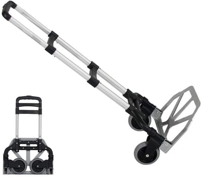 Aluminium Handtruck - Zak Trolley - Materiaal Transport - Opvouwbaar Ontwerp - 80KG Capaciteit - Zilver