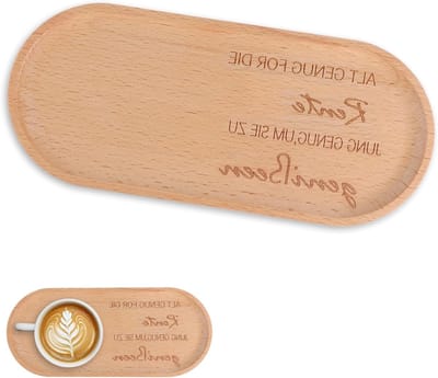 Houten Dienblad voor Pensioen, Gepersonaliseerd Cadeau voor Vrouwen en Mannen, Gegraveerd Hart, Ontbijtbord, Unieke Retrocadeaus (22 x 11cm)