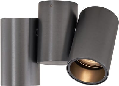 QAZQA michael - Design Plafondspot | Spotje | Opbouwspot - 2 lichts - L 17 cm - Gunmetal - Woonkamer | Slaapkamer | Keuken