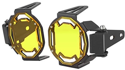 Dailygoods - Motorfiets Mistlamp Guard - LED Lamp Protector - Premium Aluminium - Geel - Lampbeschermkap voor R1200GS/R1250GS Adventure LC - Duurzaam...